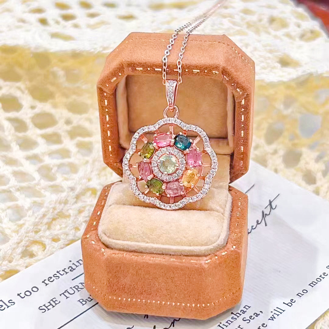 Tidal Serenity Tourmaline Gem Necklace