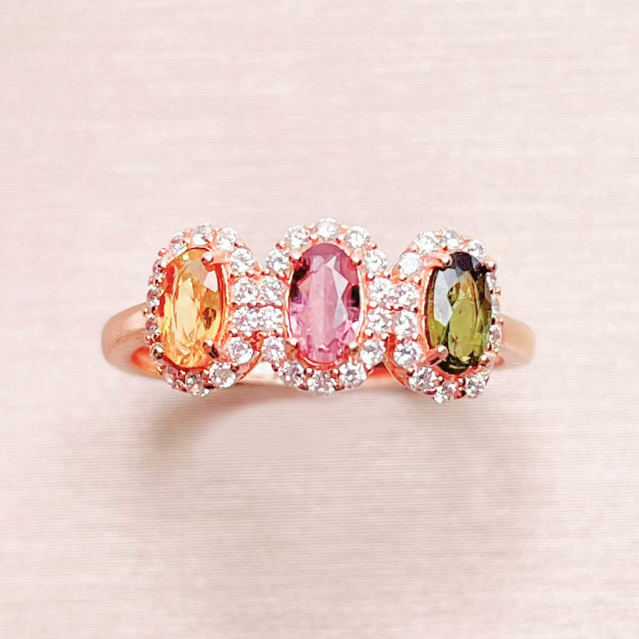 Radiant Tourmaline Gemstone Ring