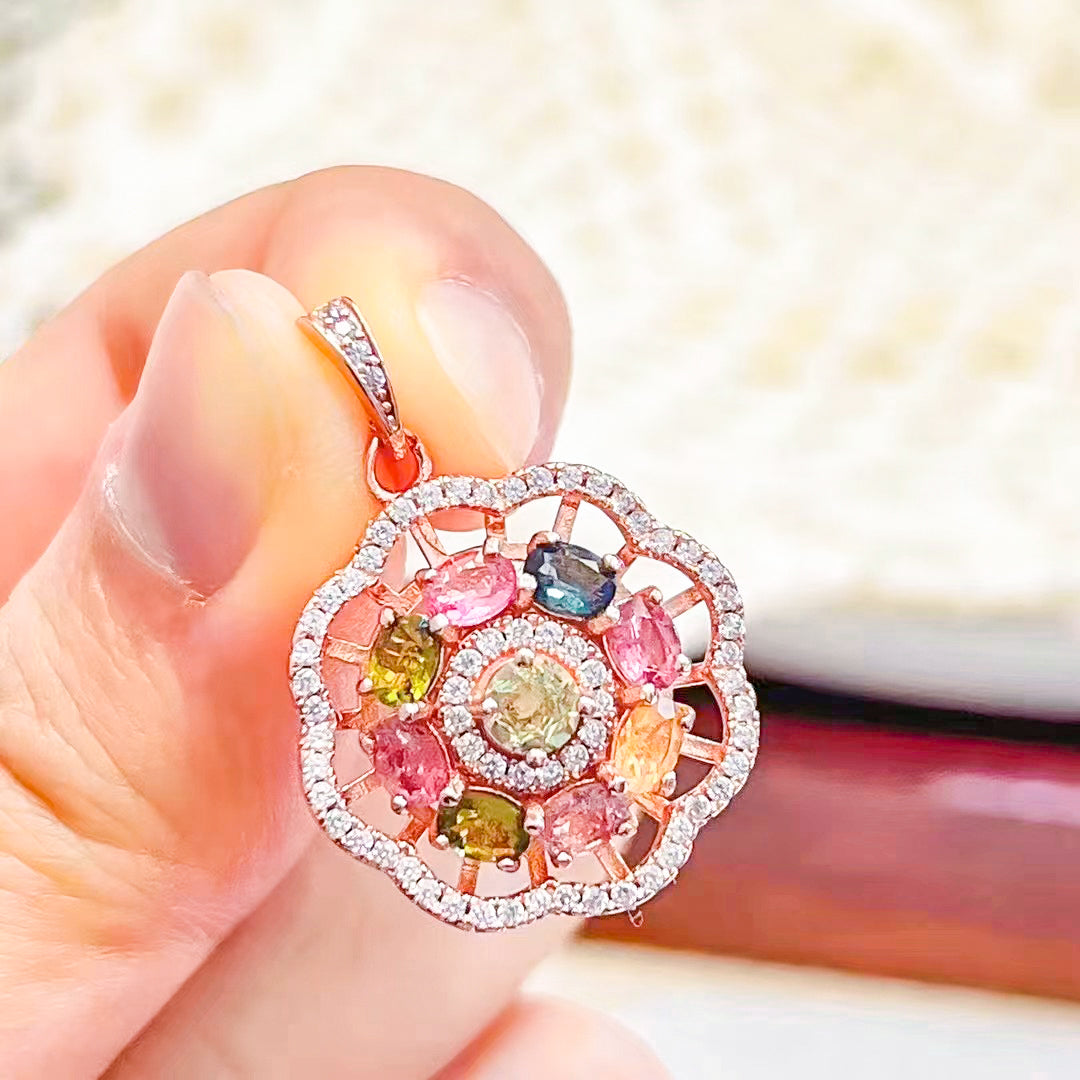 Tidal Serenity Tourmaline Gem Necklace