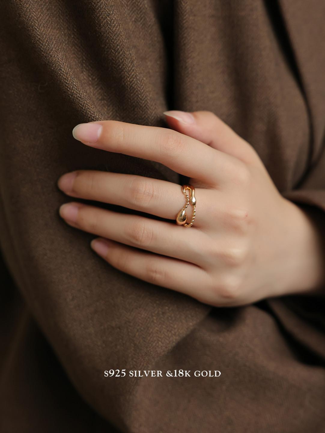Minimalist Gold Plated Adjustable S925 Ring