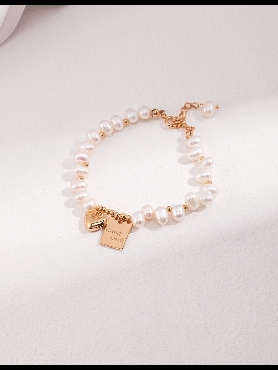 Heart and Plaque Charm Bracelet