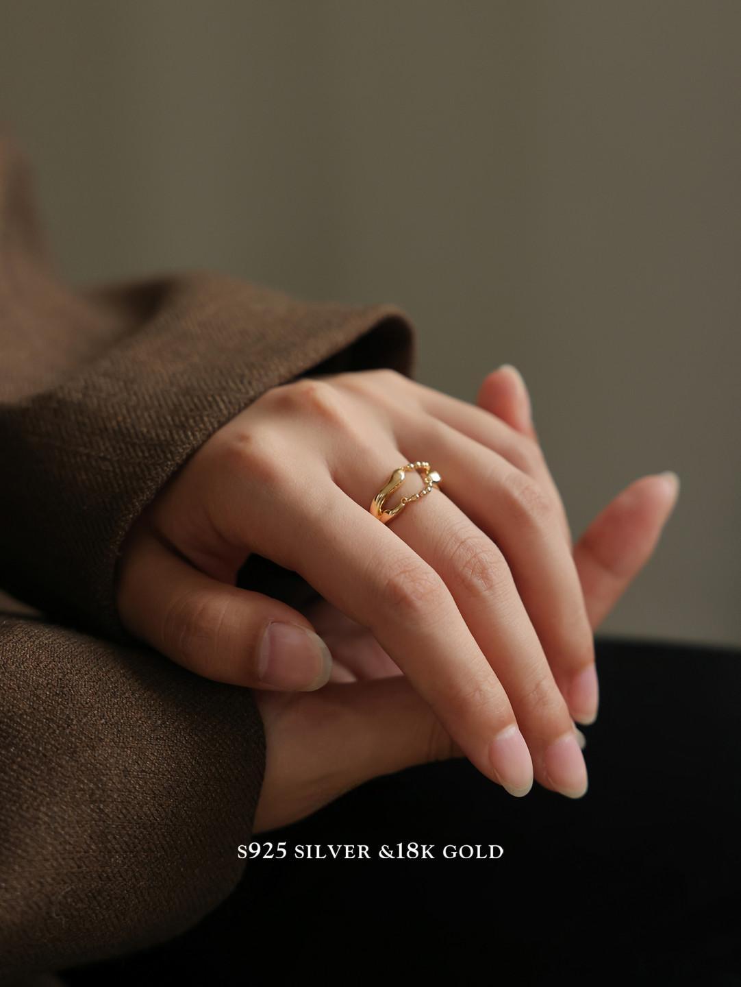 Minimalist Gold Plated Adjustable S925 Ring