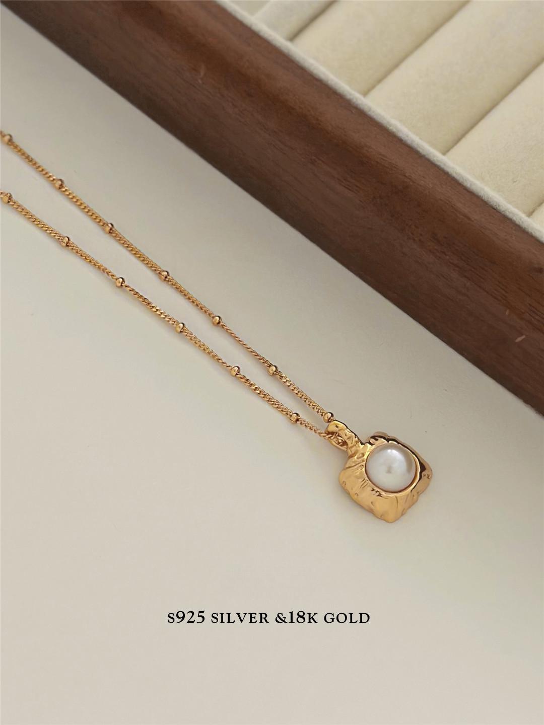 8mm Freshwater Pearl S925 Gold Plated Necklace