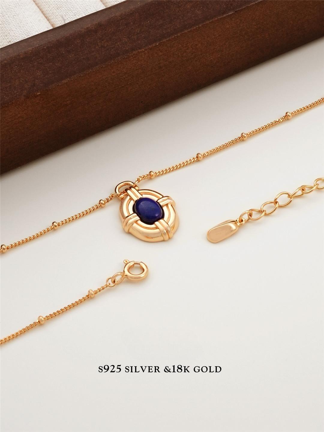 Vintage Lapis Lazuli Gold Plated Necklace