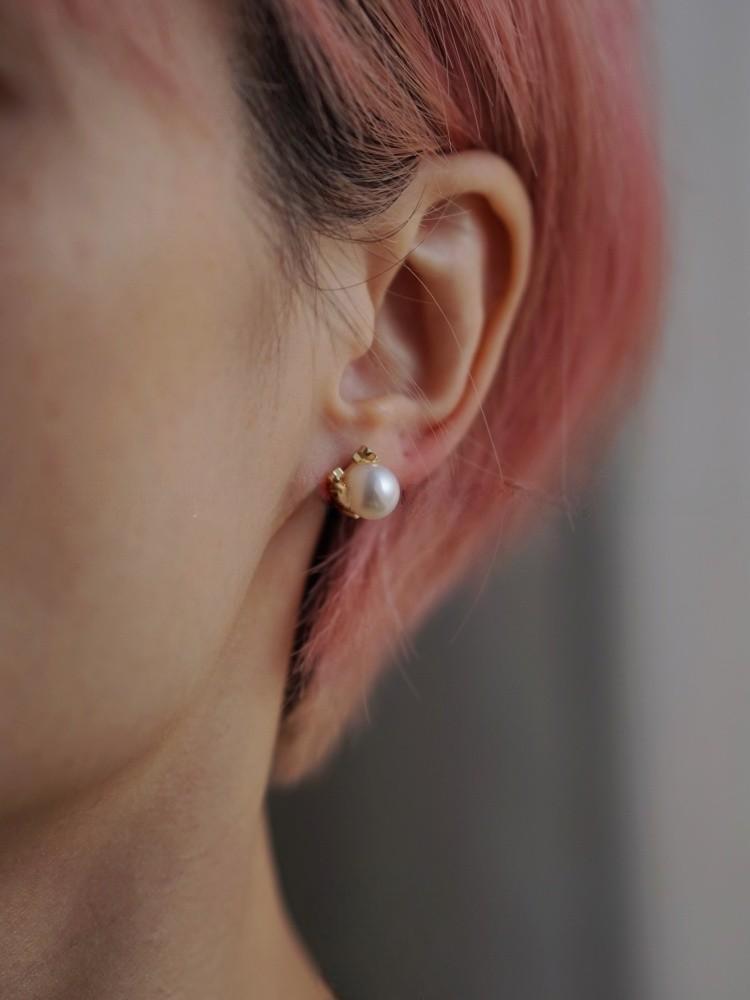 Freshwater Pearl Bull Head Stud Earrings