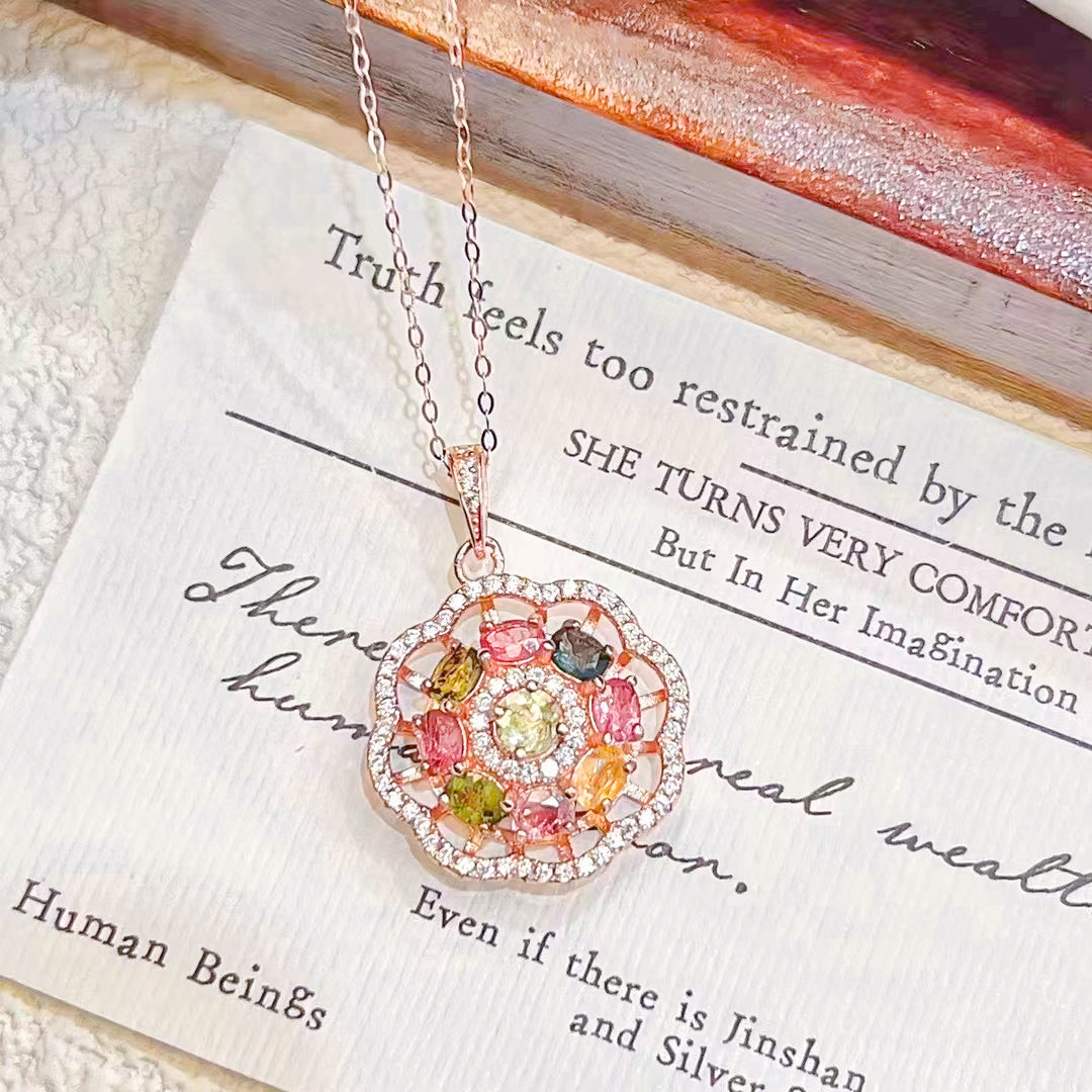 Tidal Serenity Tourmaline Gem Necklace