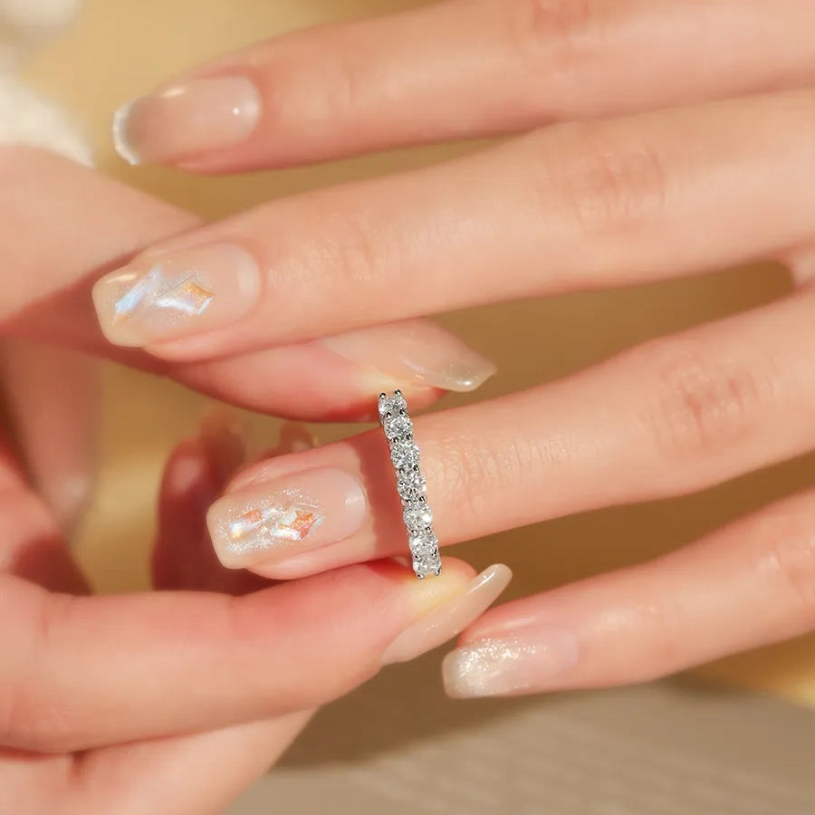 Half Eternity Moissanite Ring