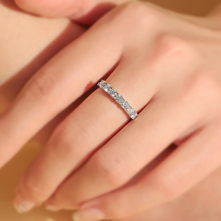Half Eternity Moissanite Ring