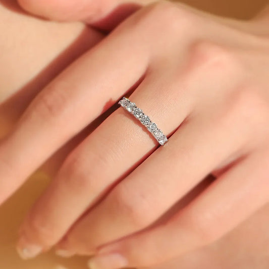 Half Eternity Moissanite Ring