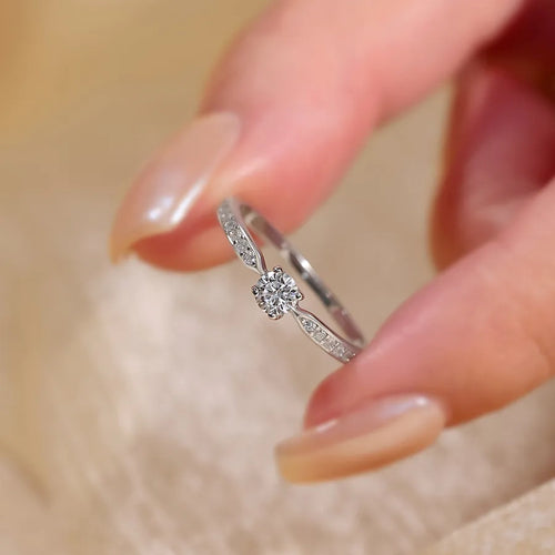 Minimal Solitaire Moissanite Ring