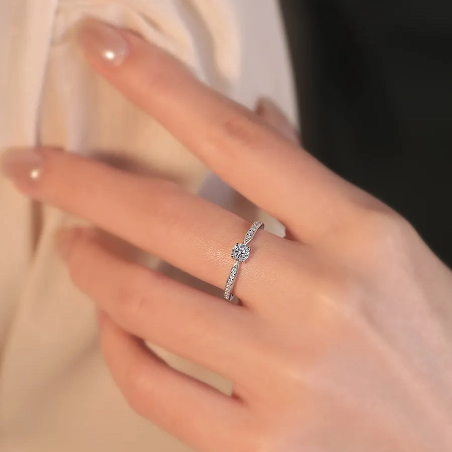 Minimal Solitaire Moissanite Ring