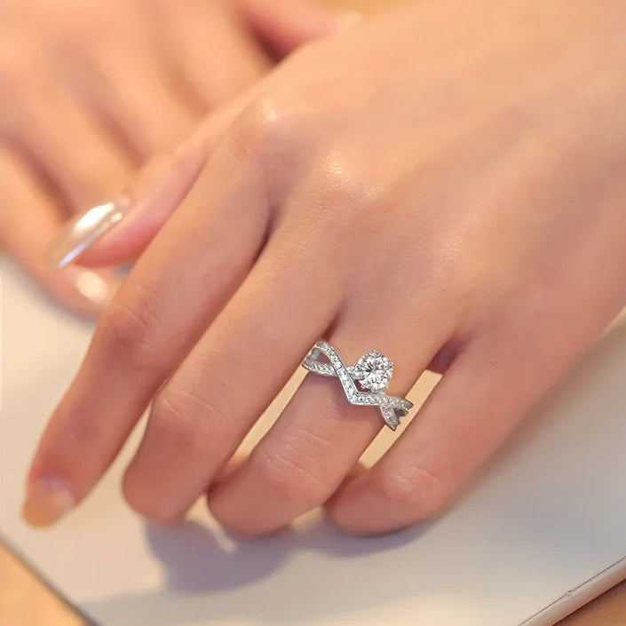Criss Cross Moissanite Ring