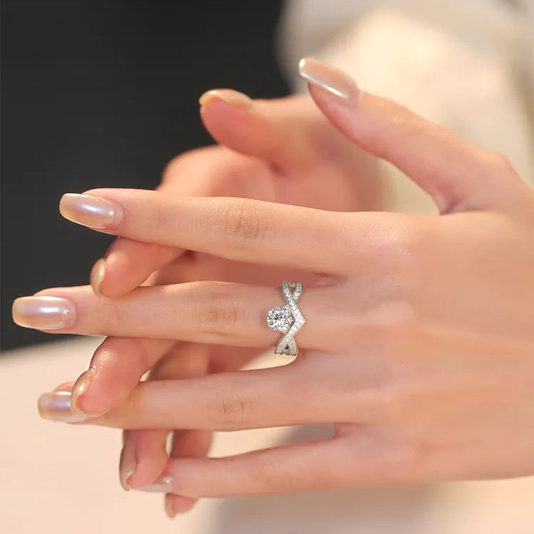Criss Cross Moissanite Ring