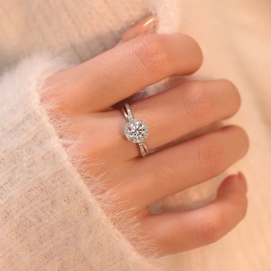 Full Eternity Snow Moissanite Ring