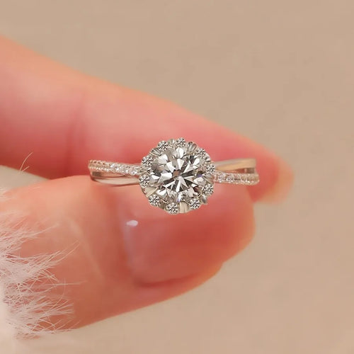 Full Eternity Snow Moissanite Ring