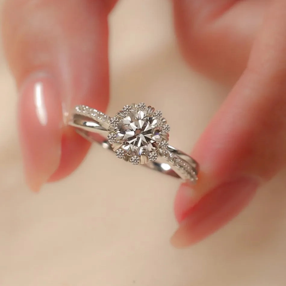 Full Eternity Snow Moissanite Ring
