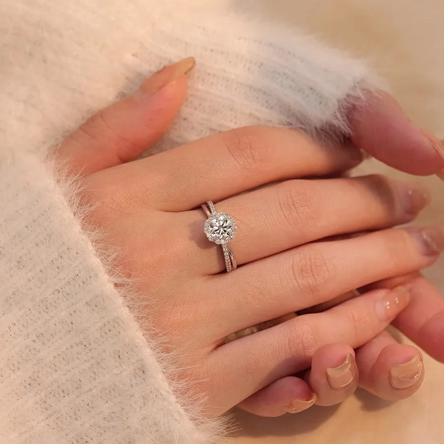 Full Eternity Snow Moissanite Ring