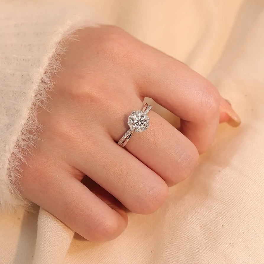 Full Eternity Snow Moissanite Ring