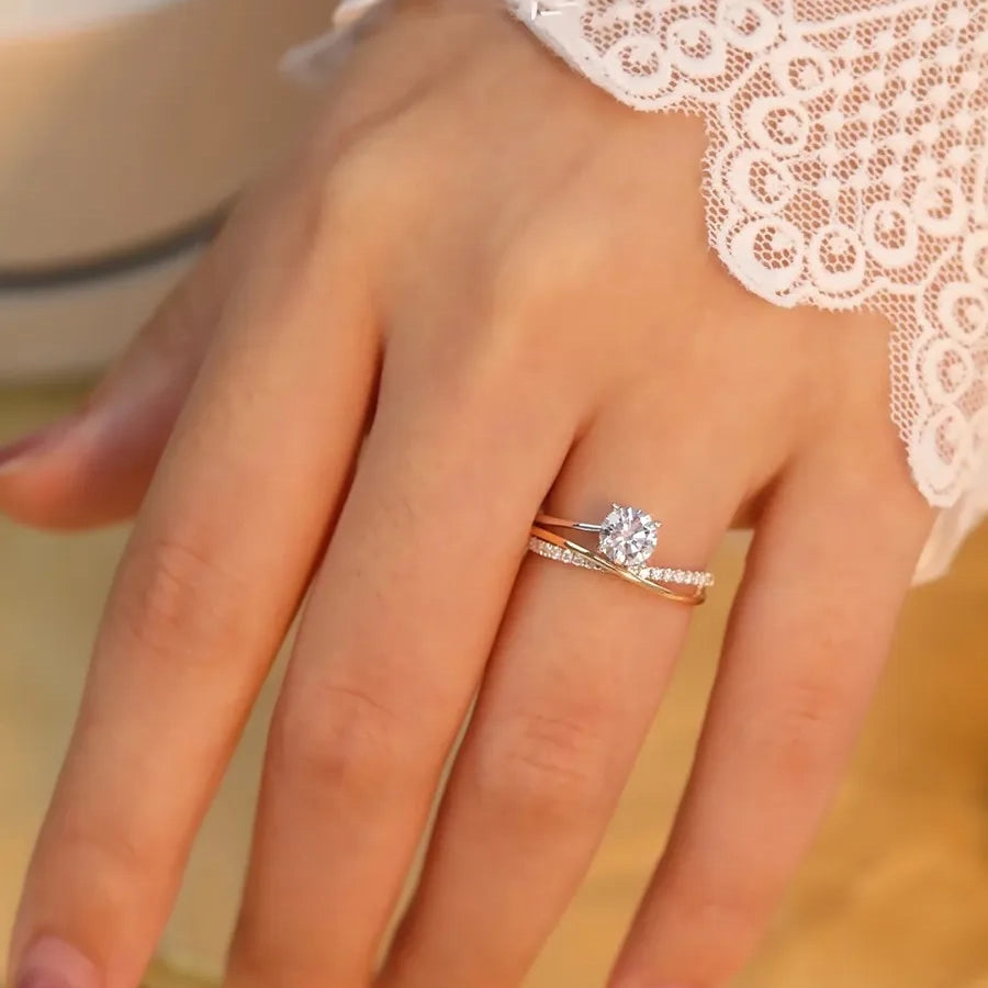 Full Eternity Criss Cross Moissanite Ring