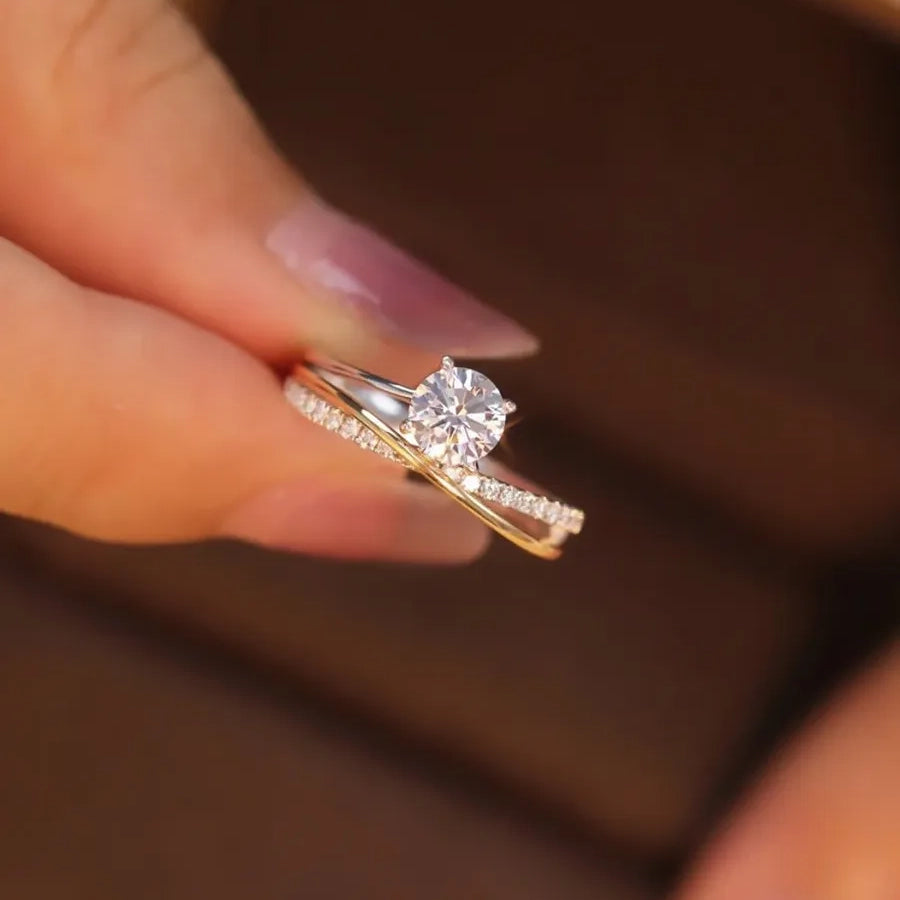 Full Eternity Criss Cross Moissanite Ring