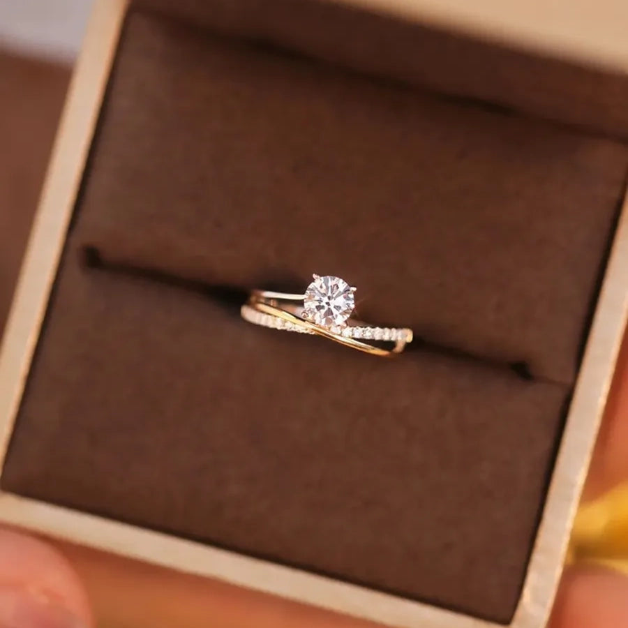 Full Eternity Criss Cross Moissanite Ring