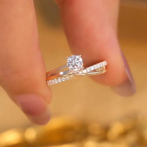 Full Eternity Criss Cross Moissanite Ring