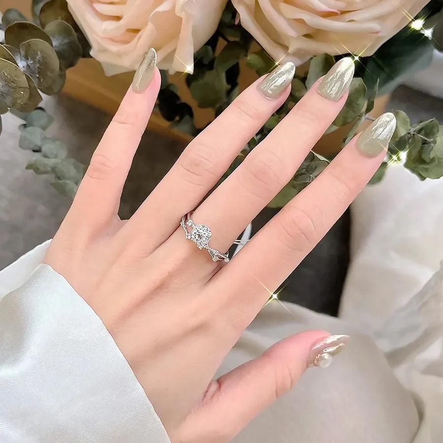 Vine Halo Moissanite Ring