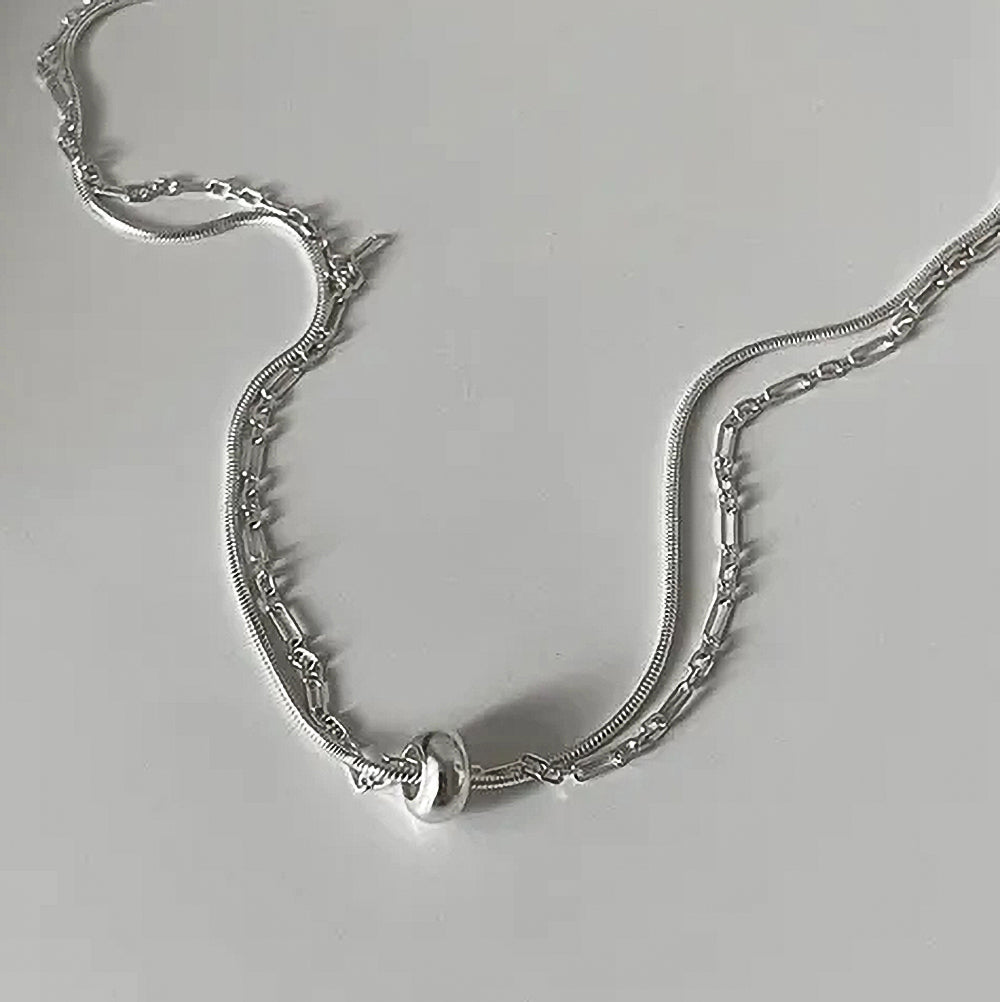 Double-Layer Paperclip Chain Necklace
