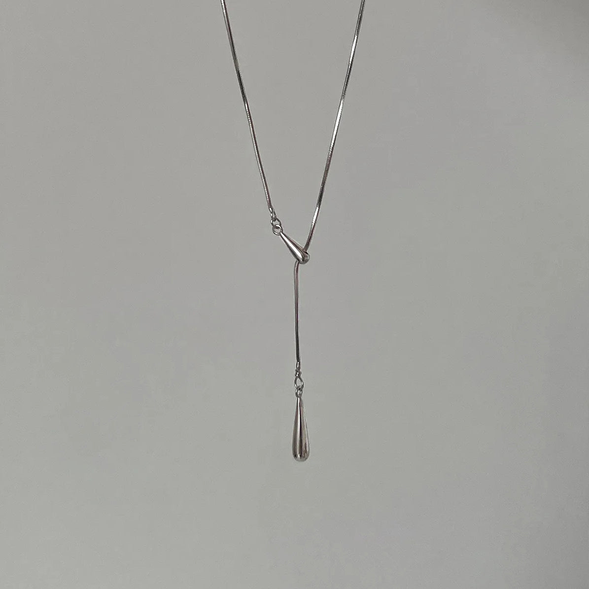 S925 Drop-Shaped Lariat Necklace