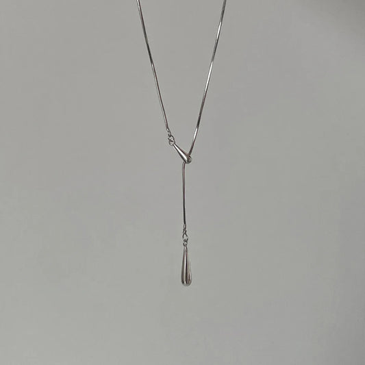 S925 Drop-Shaped Lariat Necklace