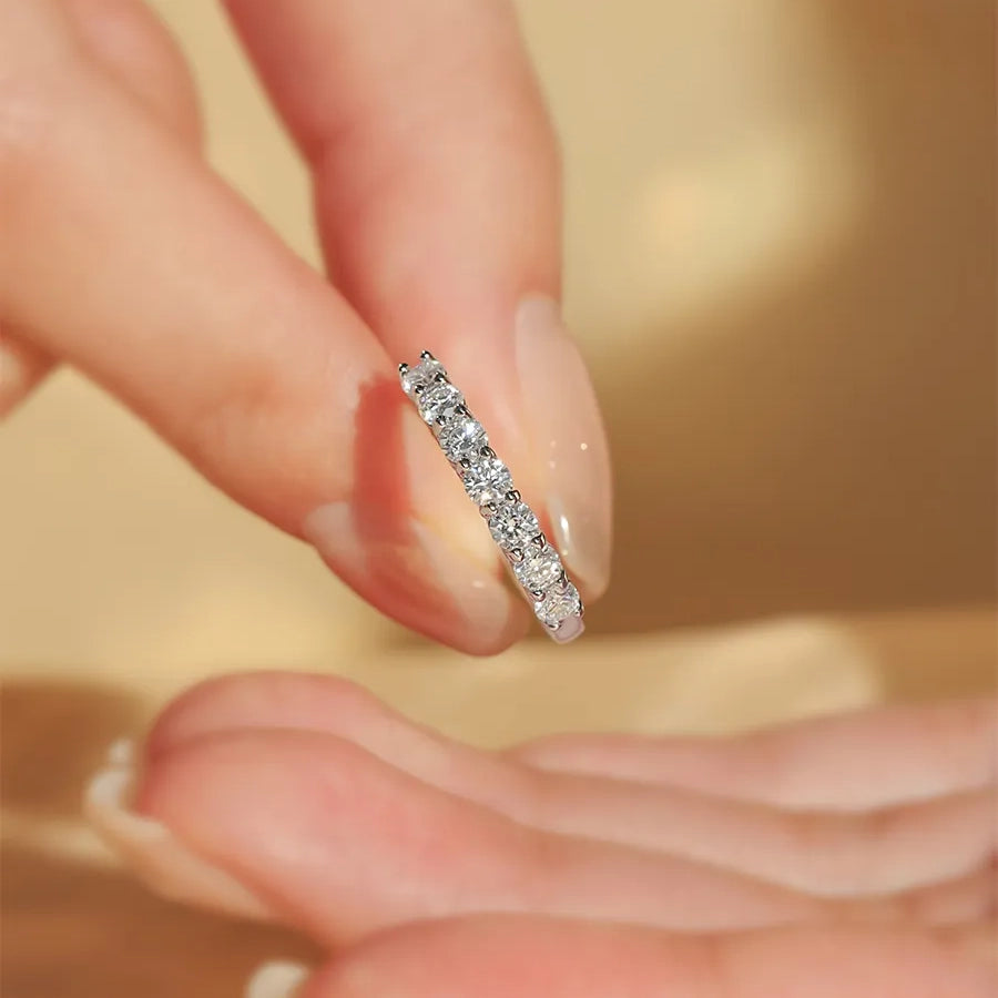 Half Eternity Moissanite Ring