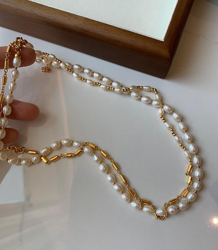 Fresh Pearl Gold Plated Necklace