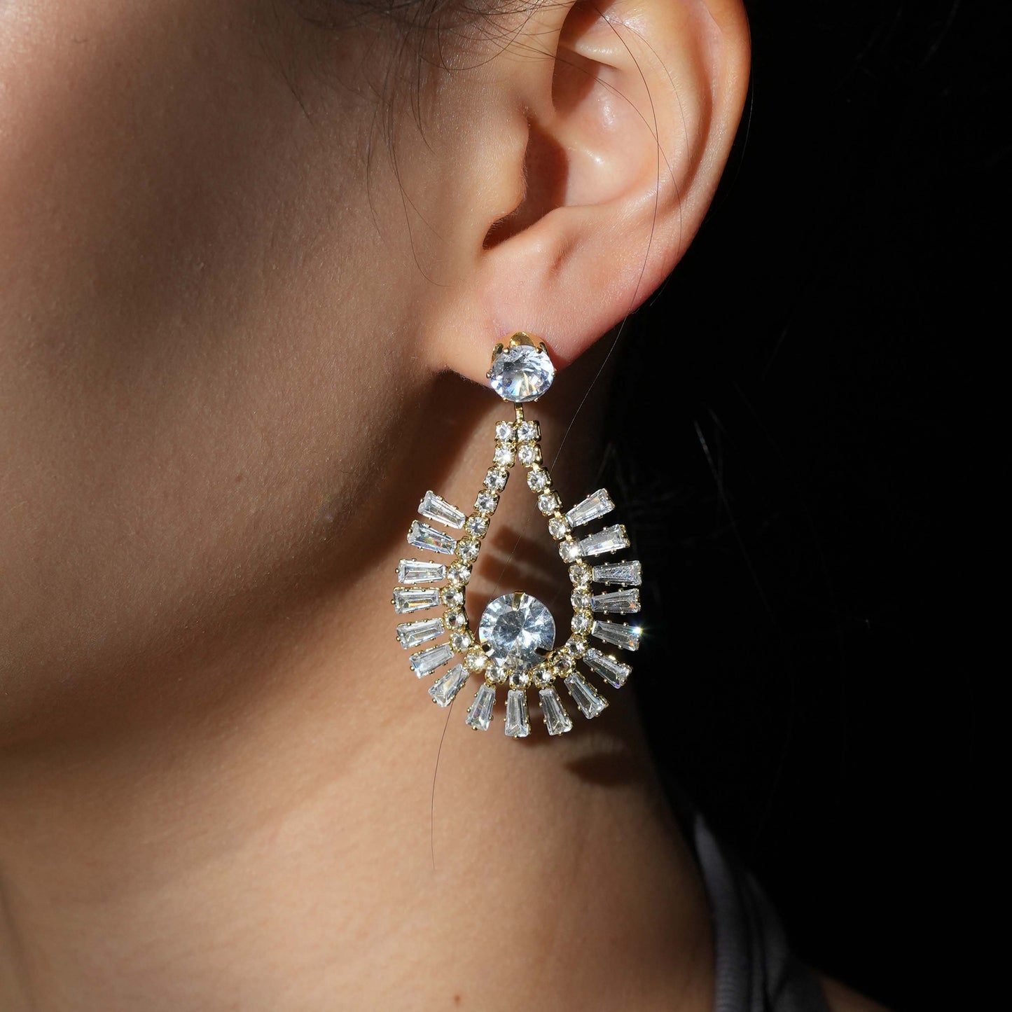 Radiant Halo Drop Earrings