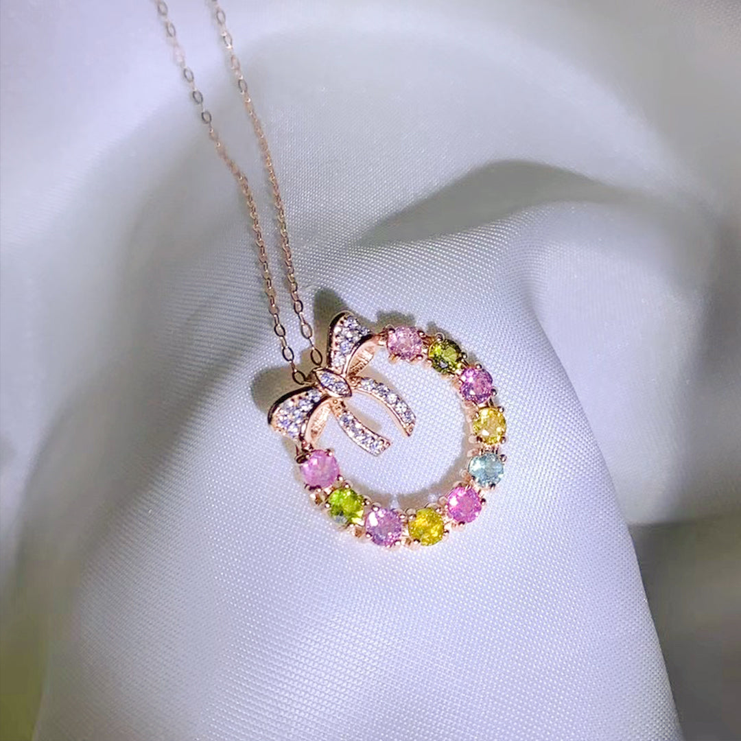 Enchanted Garden Wreath Tourmaline Pendant