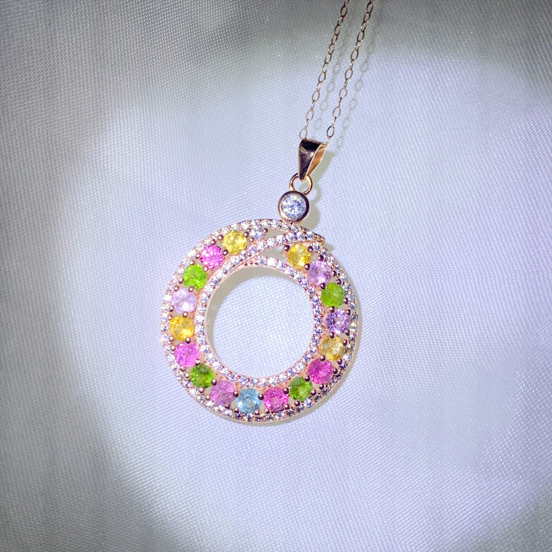 Ethereal Petal Garland Tourmaline Pendant