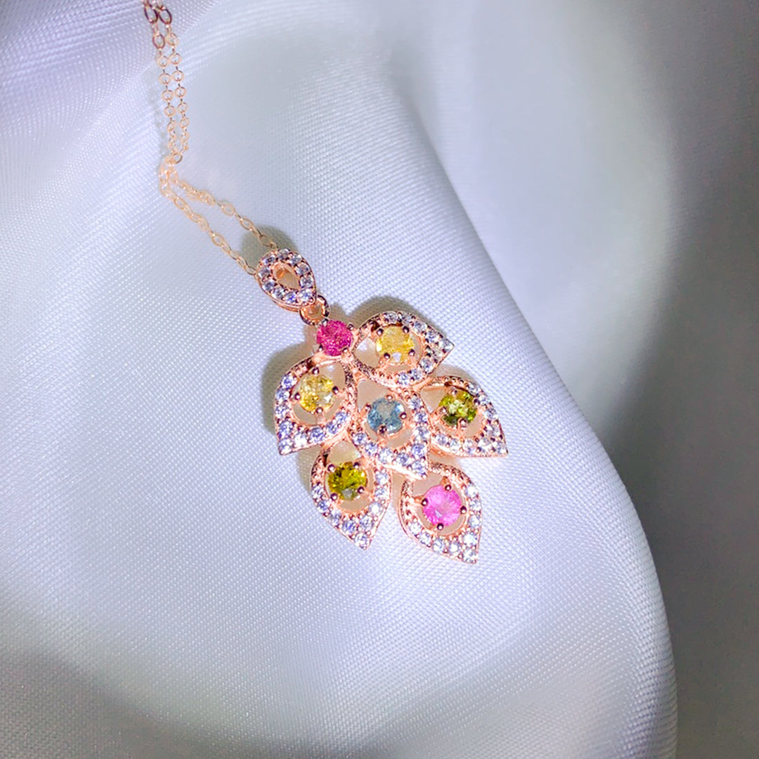 Enigmatic Leaf Tourmaline Pendant