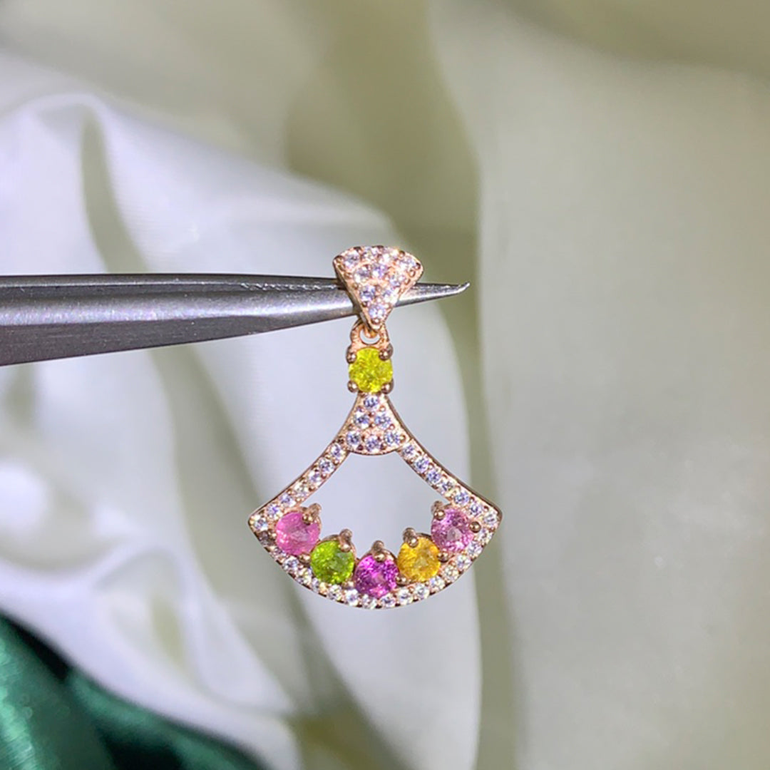 Radiant Arc Tourmaline Pendant