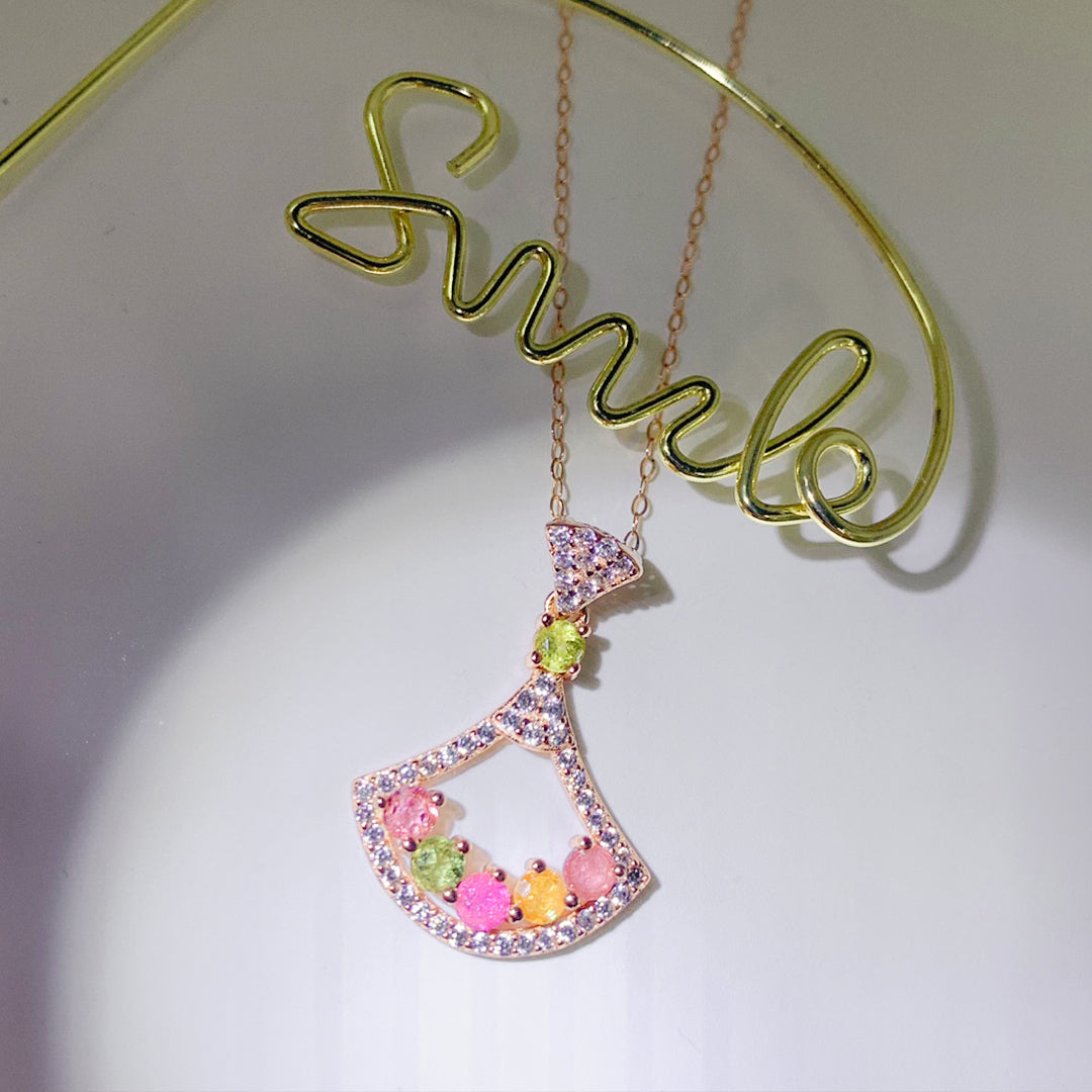 Radiant Arc Tourmaline Pendant