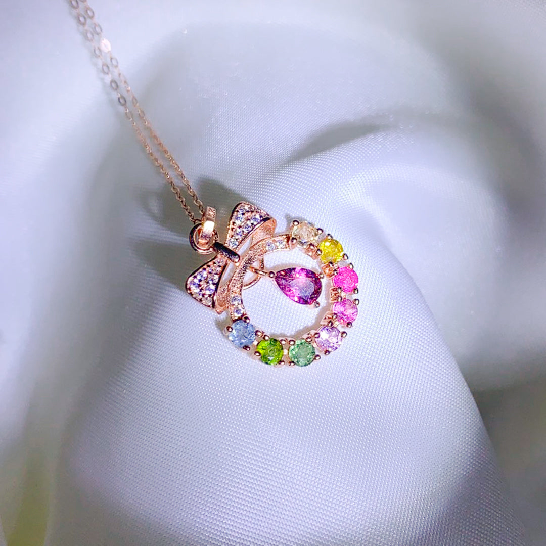 Mystic Rainbow Elegance Tourmaline Pendant