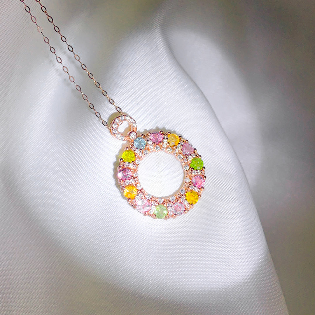 Serene Tourmaline Round Pendant