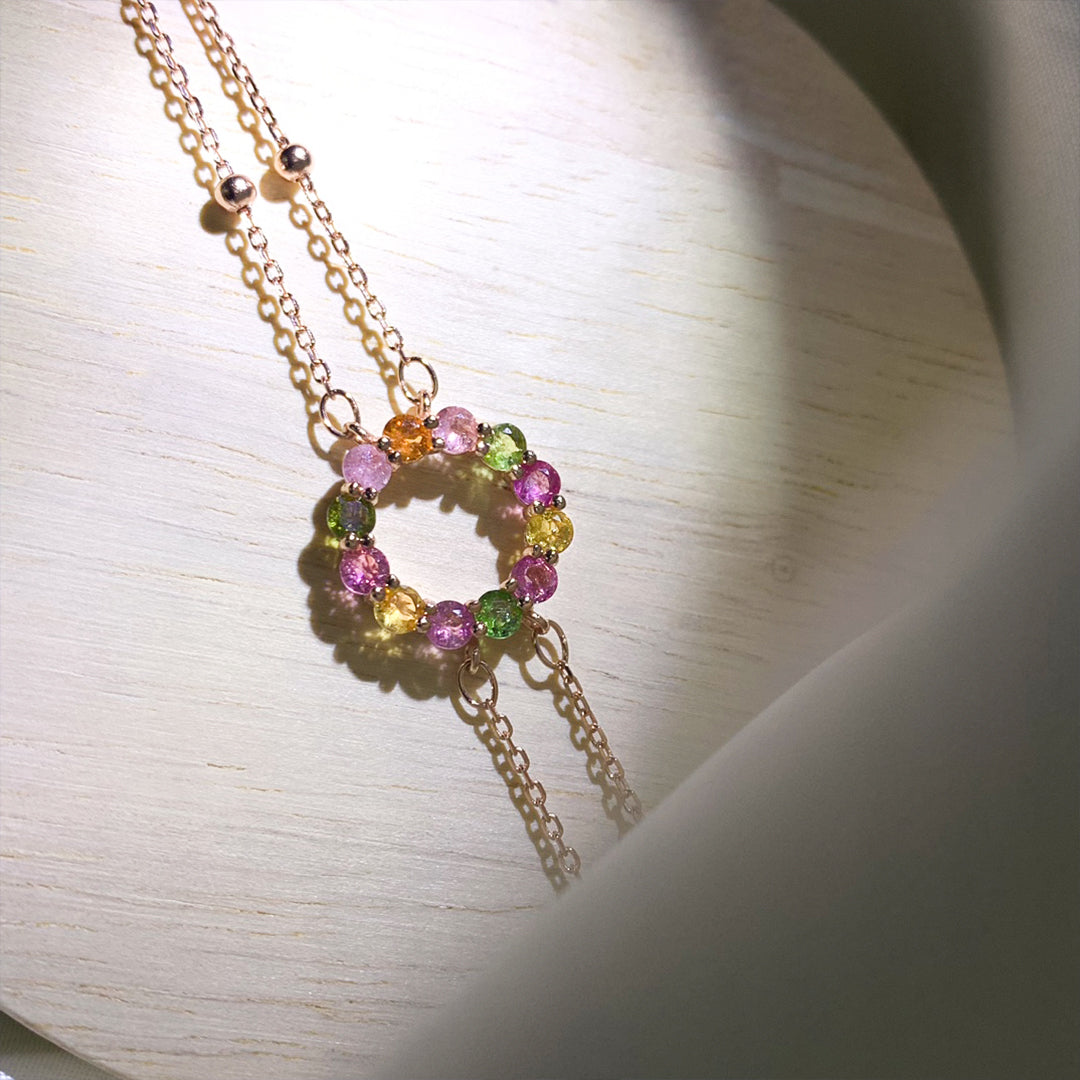 Azure Radiance Circle Tourmaline Bracelet