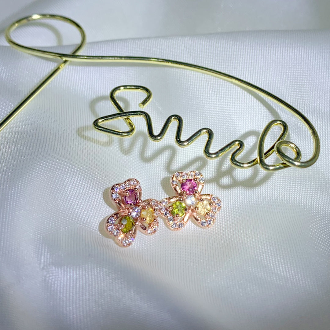 Lucky Clover Tourmaline Earrings