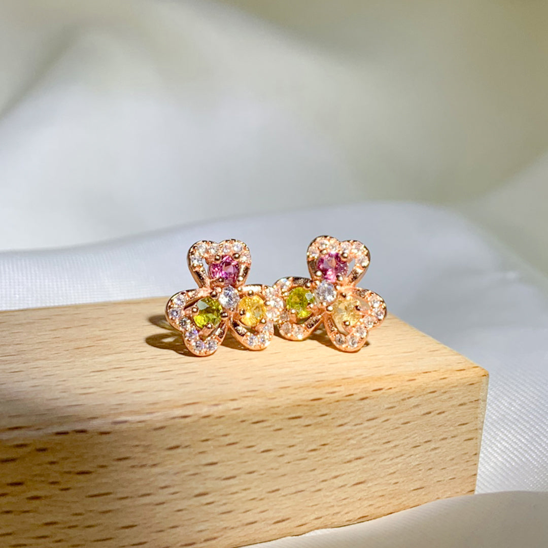 Lucky Clover Tourmaline Earrings