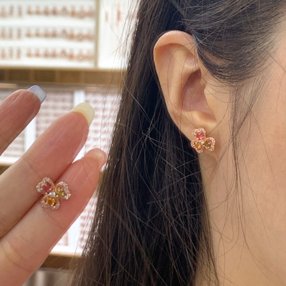 Lucky Clover Tourmaline Earrings