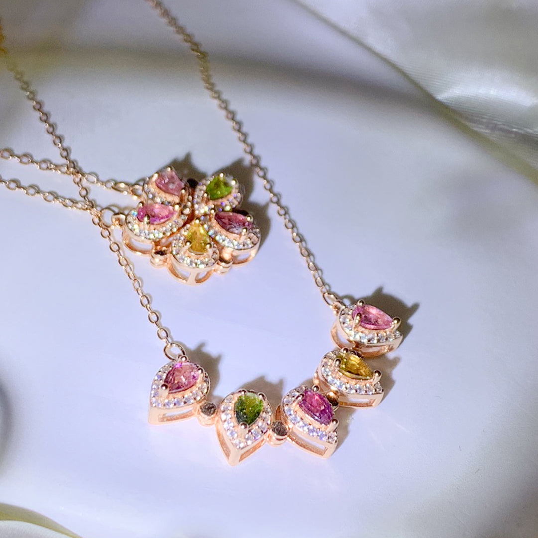 Radiant Bloom Tourmaline Pendant