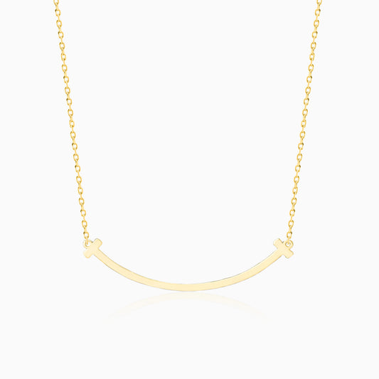 Curved Bar Gold Plated Necklace