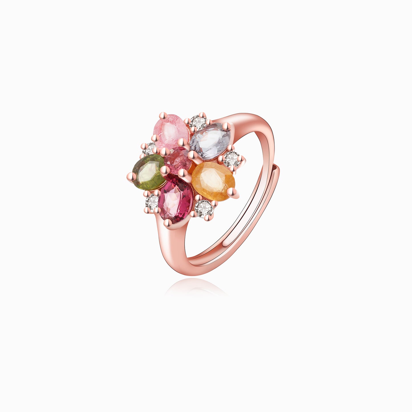 Tourmaline Five-Leaf Power Empowerment Ring