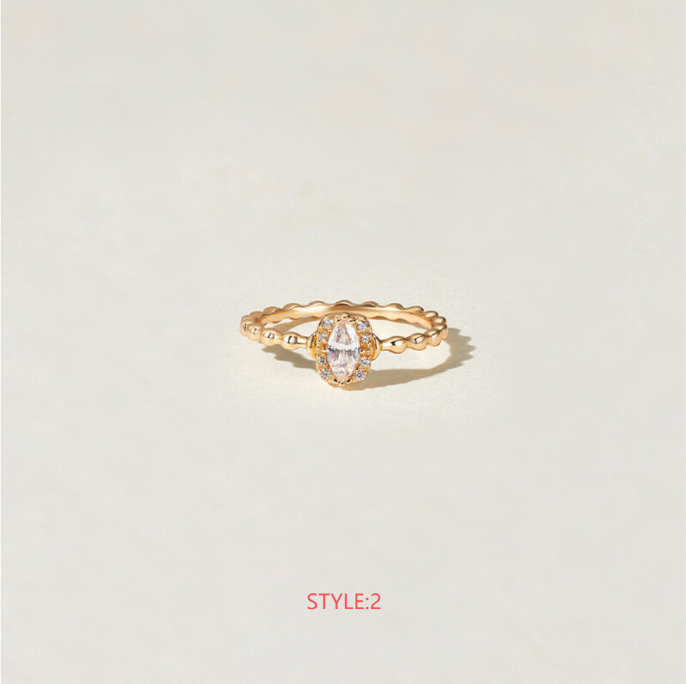 Retro CZ Stackable Ring