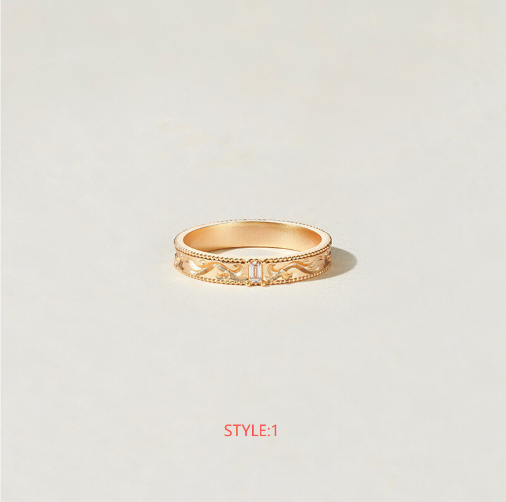 Retro CZ Stackable Ring