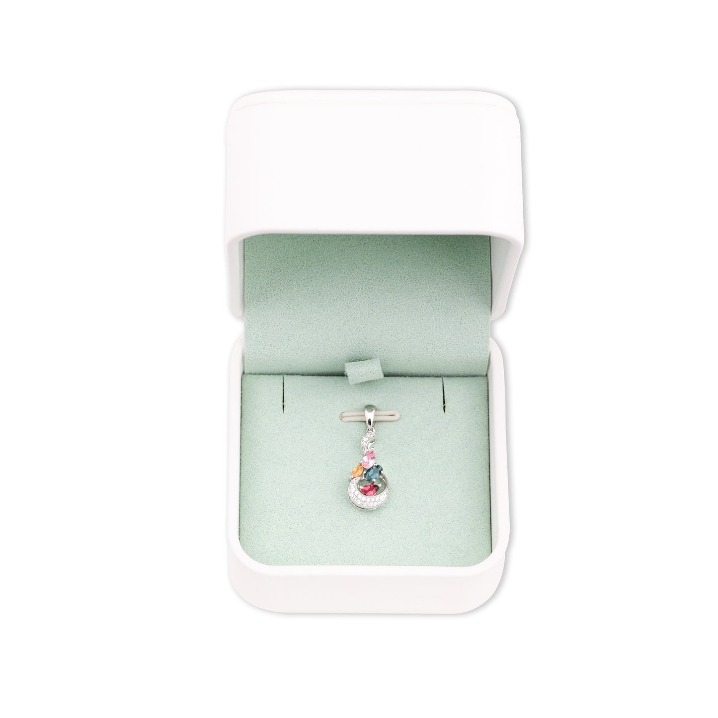 Four-Color Lovely Tourmaline Pendant
